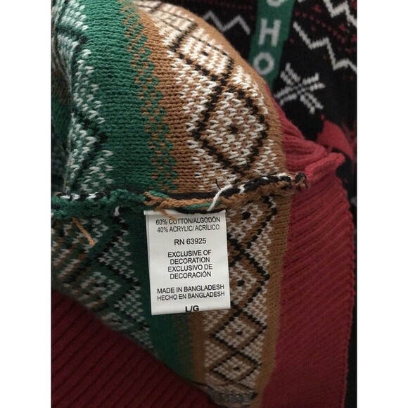 Ugly Christmas Sweater Tag Men's Suspender Holiday Sweater Large or Medium *read - Picture 2 of 9